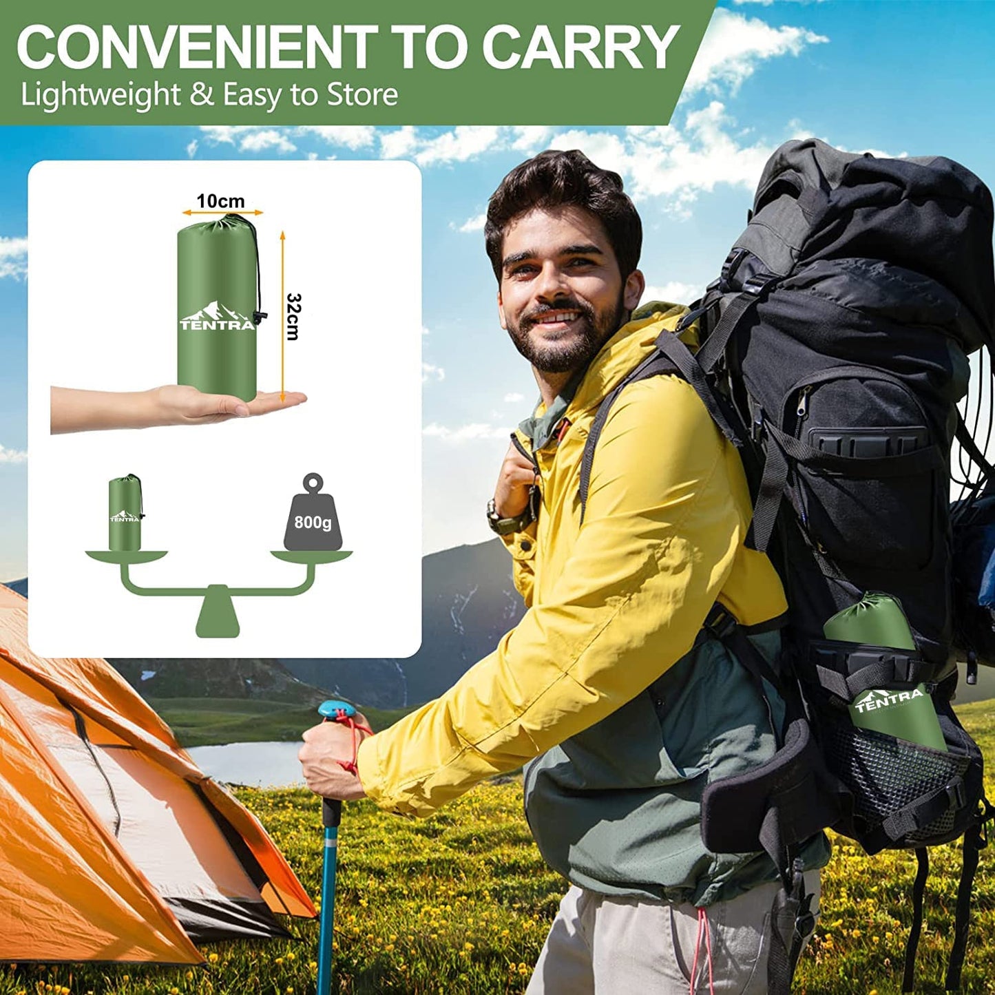 Inflatable Camping Mat (Green)